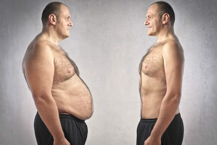 foto di un uomo prima e dopo aver perso peso